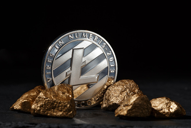 黄金比特币金币加密货币高清图片素材