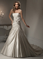 A-line Satin Sleeveless bridal gown