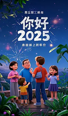 2025全家福插画图形