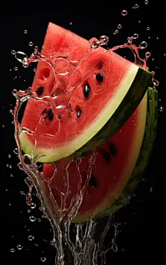 水中的水果西瓜素材图片