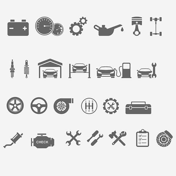 汽车零部件矢量图标_88ICON htt...