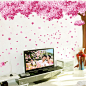沙发背景墙 电视墙 大型墙贴客厅 婚庆 墙贴 创意家居壁纸 樱花树