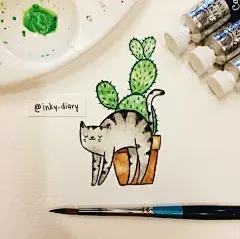 小动物插画，ins:inky.diary ​​​