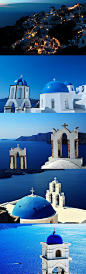 美丽的地方离你有多远啊？【希腊圣托里尼岛】一个只属于蓝色的世界，纯净，是它唯一的主题和存在的方式。