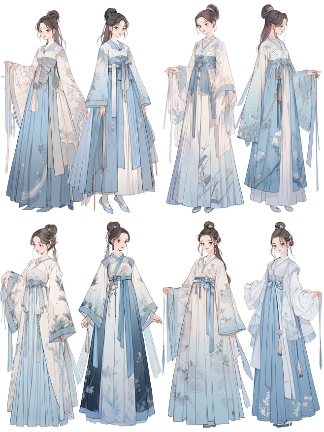 汉服｜古风服装设计oc插画素材25弹-花瓣网