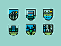 Office Of The Mayor Icon Set green blue brand edmonton flat  design thick lines badge badge design icon