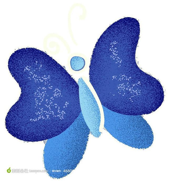 立体蝴蝶蓝色图案图片素材下载，现在加入素...