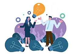 矢量业务团队寻找业务增长的想法 商业创造力概念平面插图矢量设计