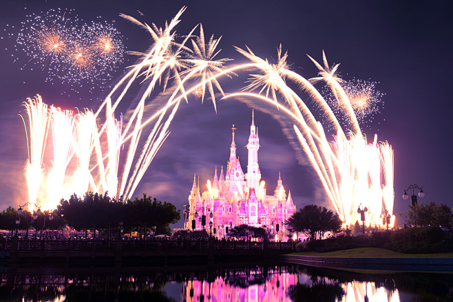 迪士尼城堡烟花