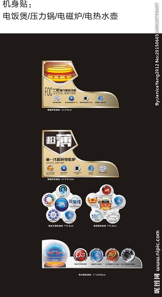 厨房家用电器机身贴