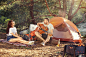 party-camping-men-women-group-forest-they-relaxing-singing-song-against-green-grass-concept