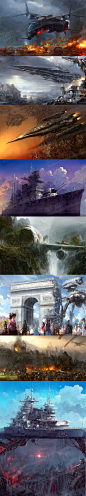 游戏美术资源 超高清科幻建筑机械风场景原画 游戏素材 CG图集