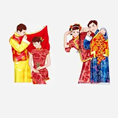 中式婚礼高清素材 害羞 免费下载 页面网页 平面电商 创意素材 png素材