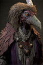 skeksis from the movie "the dark crystal" wearing fashionable clothing,