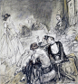 美国插画大师 Henry Patrick Raleigh 用重复的线条、随性粗犷的涂鸦方式，记录着那个时代上流社会男男女女纸醉金迷的情景。