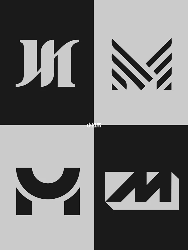 首字母M图形灵感，字母LOGO设计分享-花瓣网