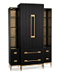 The Black Satin Cabinet will debut at High Point Market this April. Black and Gold make a powerful style statement!