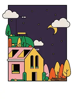 2/10 插画 : 一组可爱的插画 超级治愈了 软件：Ai COPY BEHANCE JACK FORREST
