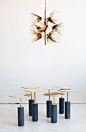 Margot George Chandelier by Egg Collective and Hawley side tables: