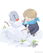 “想堆个雪人给她们呀”
☃️ ​​​​