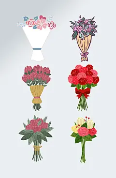 精美手绘花束插画素材