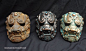 Old Metal Komainu masks by ~missmonster on deviantART@北坤人素材