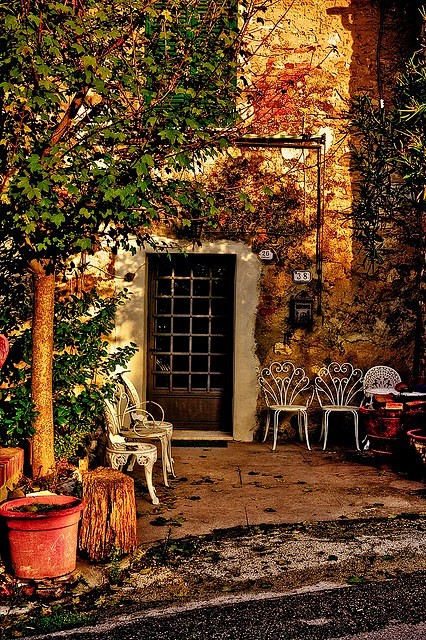 Patio, Tuscany, Ital...