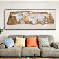 现代简约世界地图创意装饰画壁画挂画墙上装饰横幅沙发背景墙装饰