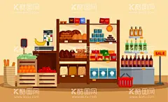 卡通超市  - 源文件下载【酷图网】超市图片,超市插画,商场插画,手绘超市,卡通超市,商场,超市,商店,卡通商场