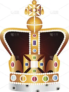 英语加冕皇冠珠宝矢量插图