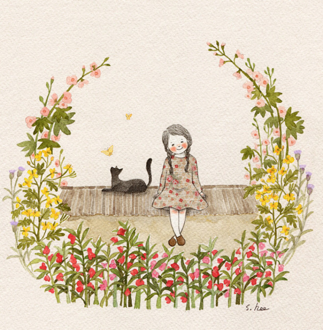 乡村的鲜花 ~   韩国插画师초록담쟁이...