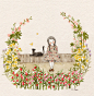 乡村的鲜花 ~   韩国插画师초록담쟁이作品欣赏