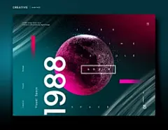 奇幻太空星球炫酷色彩梦幻幻彩空间海报