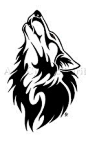 黑白狼图腾纹身
