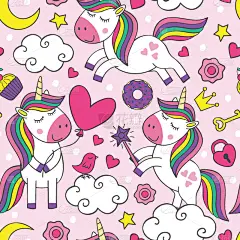 自然美,小的,独角兽,四方连续纹样,可爱的,蛋糕,云,公主,壁纸,小马