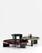 LOUVER | COFFEE TABLES -  EN : LOUVER | COFFEE TABLES -  EN A light and refined coffee table that finds its expressive power in the masterful use of lacquer, Louver features legs in solid Liquorice-coloured ash supporting a flared top that appears to rest