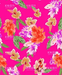 扎染  - 源文件下载【酷图网】数码印花,手绘花,服饰,流行,大牌,花,扎染,
