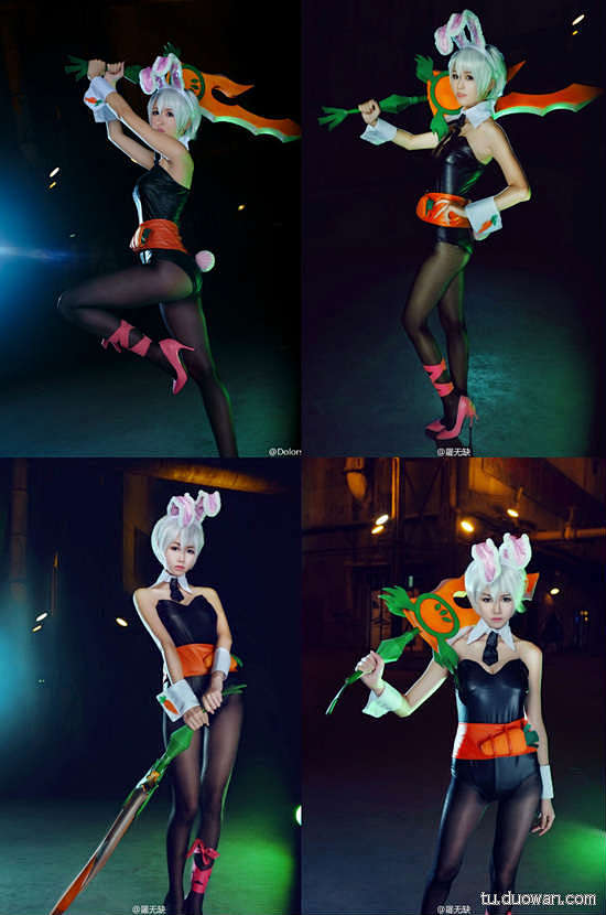 软妹罗无缺cos英雄联盟瑞文战斗兔女郎多玩图库