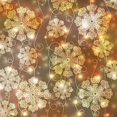 圣诞灯光背景与雪花