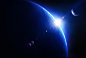 Johan Swanepoel在 500px 上的照片Earth sunrise with moon in space