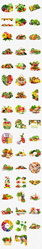 新鲜蔬菜组合水果海报素材背景图片PNG