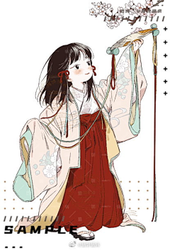 刘英雄采集到古风少女插画