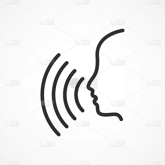 语音控制线图标的矢量图像。
