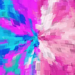 粉蓝方格图案抽象画