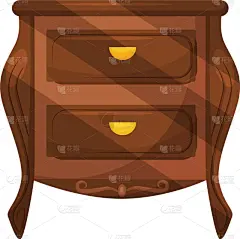 小的,床头柜,两个物体,室内,一个物体,白色,褐色,木制,黄金,华丽的