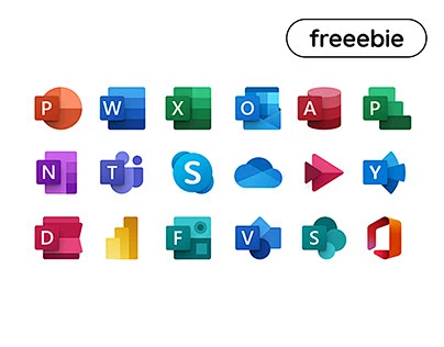 Vector Microsoft Office Icon Set-花瓣网
