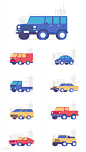 交通工具汽车吉普插画集合-插画-插画图形素材-酷图网 车