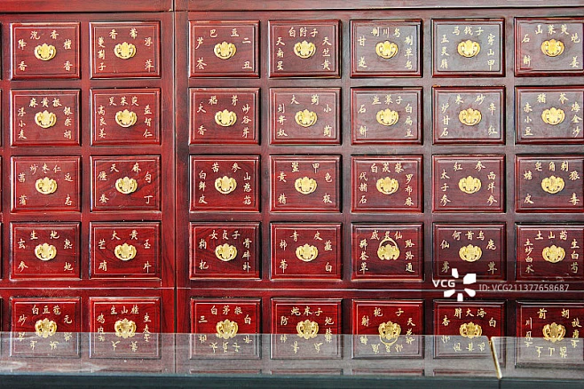 中国传统中医门诊中药柜图片素材-花瓣网