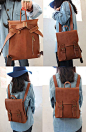 Lovely Handmade Leather Vintage Backpack/Shoulder Bag /Satchel: 