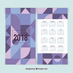 2018年年历矢量模板集合（三） Calendar Template for 2018